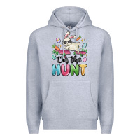 Heather Grey on the hunt easter Premium Hoodie - MaliasSmallBusiness