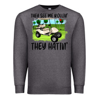 Charcoal Heather they see me rollin' they hattin' Premium Sweatshirt - Artiststas
