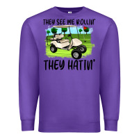 Purple they see me rollin' they hattin' Premium Sweatshirt - Artiststas