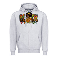 Heather Grey Black is beautiful juneteenth Zipper Hoodie - Zillion Design Studio