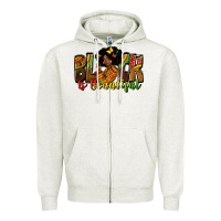 Oatmeal Heather Black is beautiful juneteenth Zipper Hoodie - Zillion Design Studio