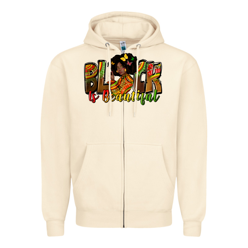 Black Is Beautiful Juneteenth Zipper Hoodie by Zillion Design Studio | Teevron