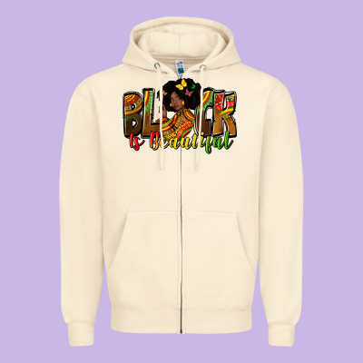 Black Is Beautiful Juneteenth Zipper Hoodie Designed By Zillion Design Studio