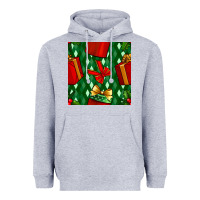 Heather Grey christmas surprise gift box seamless pattern Heavyweight Hoodie - BundleAndBundleShop
