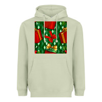 Matcha christmas surprise gift box seamless pattern Heavyweight Hoodie - BundleAndBundleShop