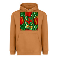 Meerkat christmas surprise gift box seamless pattern Heavyweight Hoodie - BundleAndBundleShop