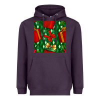 Plum christmas surprise gift box seamless pattern Heavyweight Hoodie - BundleAndBundleShop