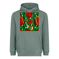 Sage christmas surprise gift box seamless pattern Heavyweight Hoodie - BundleAndBundleShop