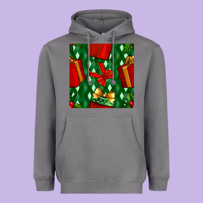Christmas Surprise Gift Box Seamless Pattern Heavyweight Hoodie Designed By Bundleandbundleshop