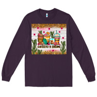 Plum Cafecito y chisme coffee cups Long Sleeve Tee - Zillion Design Studio