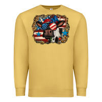 Antique Gold 4th of july cow Premium Sweatshirt - Jasminsmagicworld