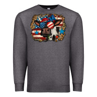 Charcoal Heather 4th of july cow Premium Sweatshirt - Jasminsmagicworld