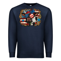 Navy 4th of july cow Premium Sweatshirt - Jasminsmagicworld