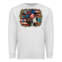 Oatmeal Heather 4th of july cow Premium Sweatshirt - Jasminsmagicworld