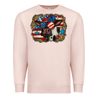 Pale Pink 4th of july cow Premium Sweatshirt - Jasminsmagicworld