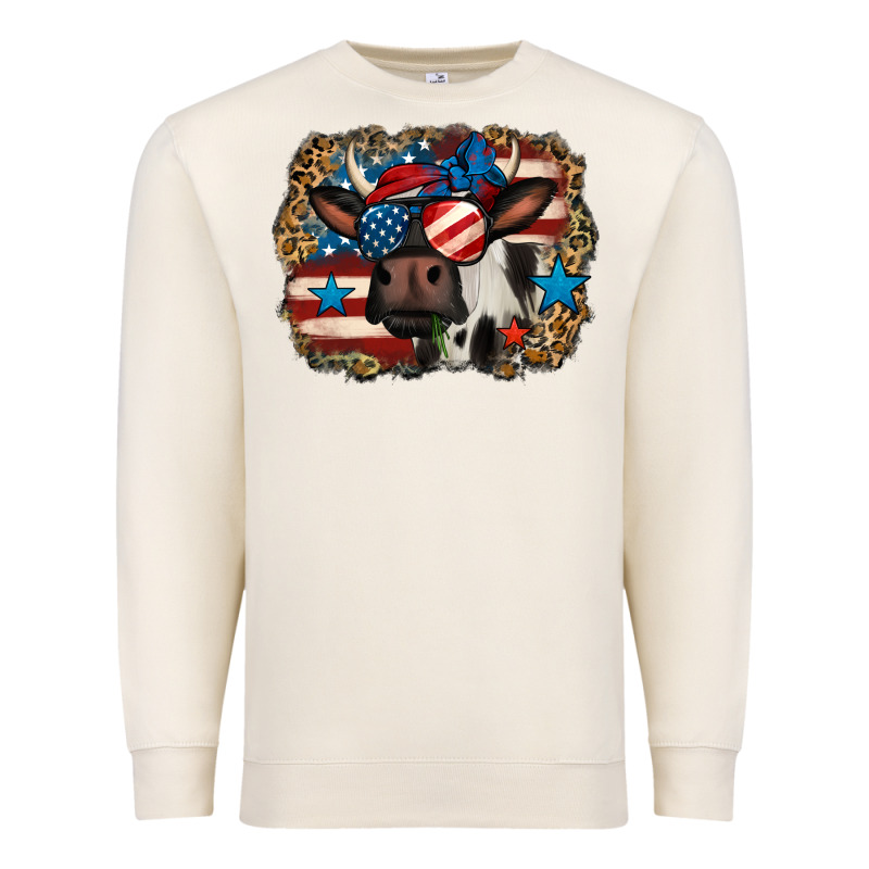 4th Of July Cow Premium Sweatshirt by Jasminsmagicworld | Teevron