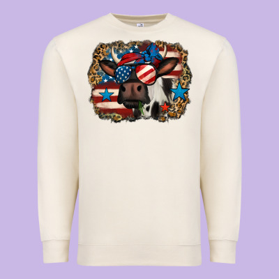4th Of July Cow Premium Sweatshirt Designed By Jasminsmagicworld