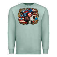 Seafoam 4th of july cow Premium Sweatshirt - Jasminsmagicworld