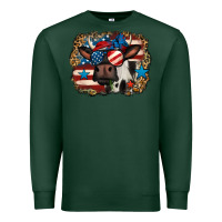 Sports Green 4th of july cow Premium Sweatshirt - Jasminsmagicworld