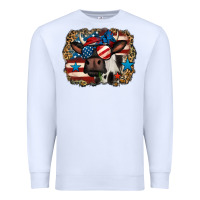 White 4th of july cow Premium Sweatshirt - Jasminsmagicworld