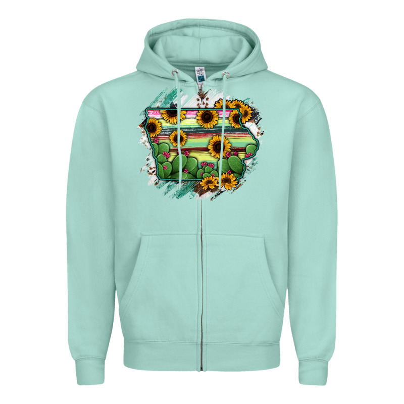 Iowa State Map Zipper Hoodie by RanaPortraitStore | Teevron