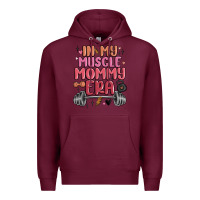 Burgundy in my muscle mommy era Premium Hoodie - MaliasSmallBusiness