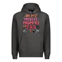 Charcoal Heather in my muscle mommy era Premium Hoodie - MaliasSmallBusiness
