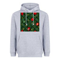 Heather Grey christmas ornaments seamless  pattern Heavyweight Hoodie - BundleAndBundleShop