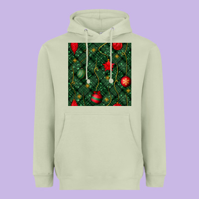Christmas Ornaments Seamless  Pattern Heavyweight Hoodie Designed By Bundleandbundleshop