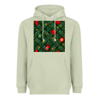 Matcha christmas ornaments seamless  pattern Heavyweight Hoodie - BundleAndBundleShop