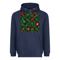 Navy christmas ornaments seamless  pattern Heavyweight Hoodie - BundleAndBundleShop