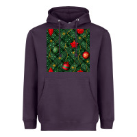 Plum christmas ornaments seamless  pattern Heavyweight Hoodie - BundleAndBundleShop
