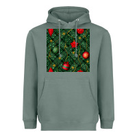 Sage christmas ornaments seamless  pattern Heavyweight Hoodie - BundleAndBundleShop