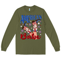 Army Green American babe 4th july Long Sleeve Tee - texasbilliewilder