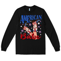 Black American babe 4th july Long Sleeve Tee - texasbilliewilder