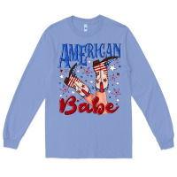 Colony Blue American babe 4th july Long Sleeve Tee - texasbilliewilder