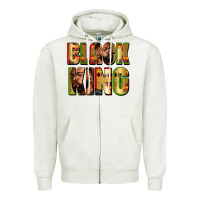 Oatmeal Heather Black king juneteenth Zipper Hoodie - Zillion Design Studio