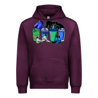 Mauve Wine wrestling coffee cups Urban Hoodie - NancyCooperArtShop