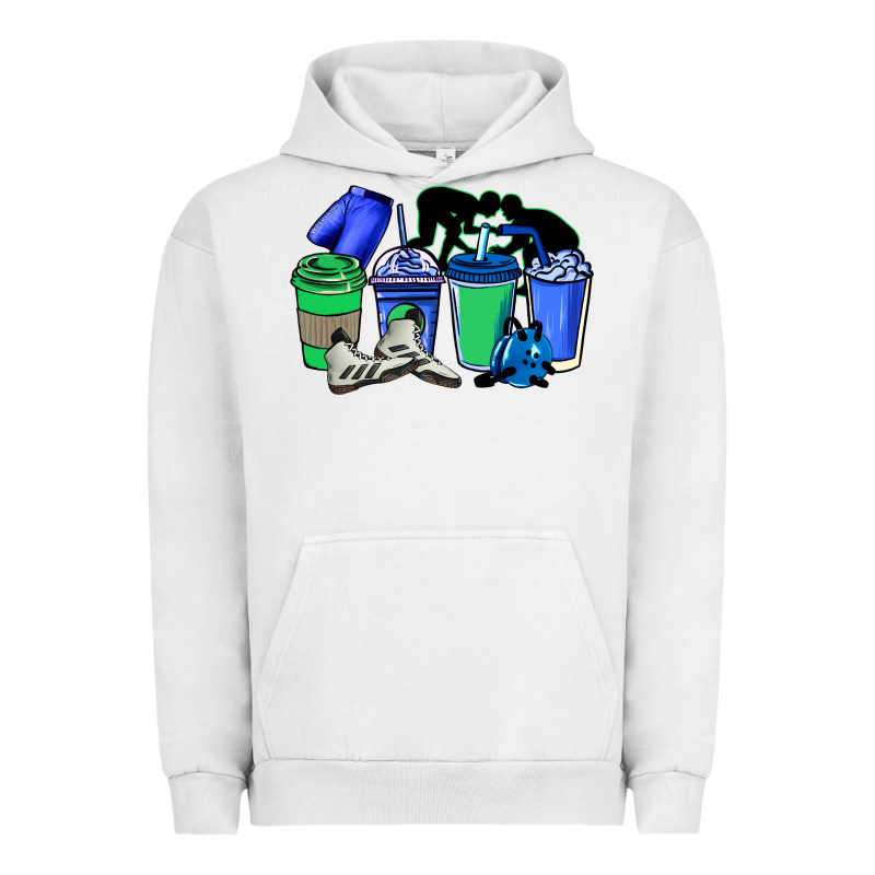 Wrestling Coffee Cups Urban Hoodie by NancyCooperArtShop | Teevron