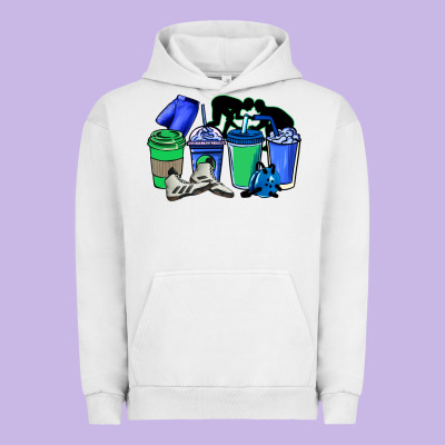 Wrestling Coffee Cups Urban Hoodie Designed By Nancycooperartshop