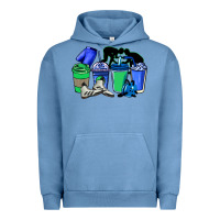 Pigment Pebble Blue wrestling coffee cups Urban Hoodie - NancyCooperArtShop