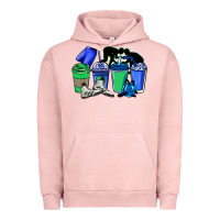 Pigment Salmon wrestling coffee cups Urban Hoodie - NancyCooperArtShop