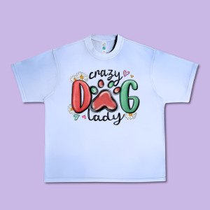 Crazy Dog Lady Urban Heavy Tee Designed By Maliassmallbusiness