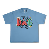 Pebble Blue crazy dog lady Urban Heavy Tee - MaliasSmallBusiness