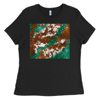 Black brown cowhide glitter Ladies Tee - BarkalooDesign