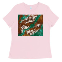 Bubblegum Pink brown cowhide glitter Ladies Tee - BarkalooDesign