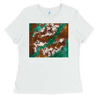 White brown cowhide glitter Ladies Tee - BarkalooDesign