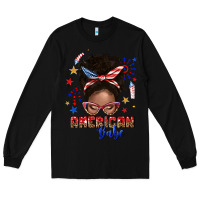 Black American babe afro messy bun Long Sleeve Tee - texasbilliewilder