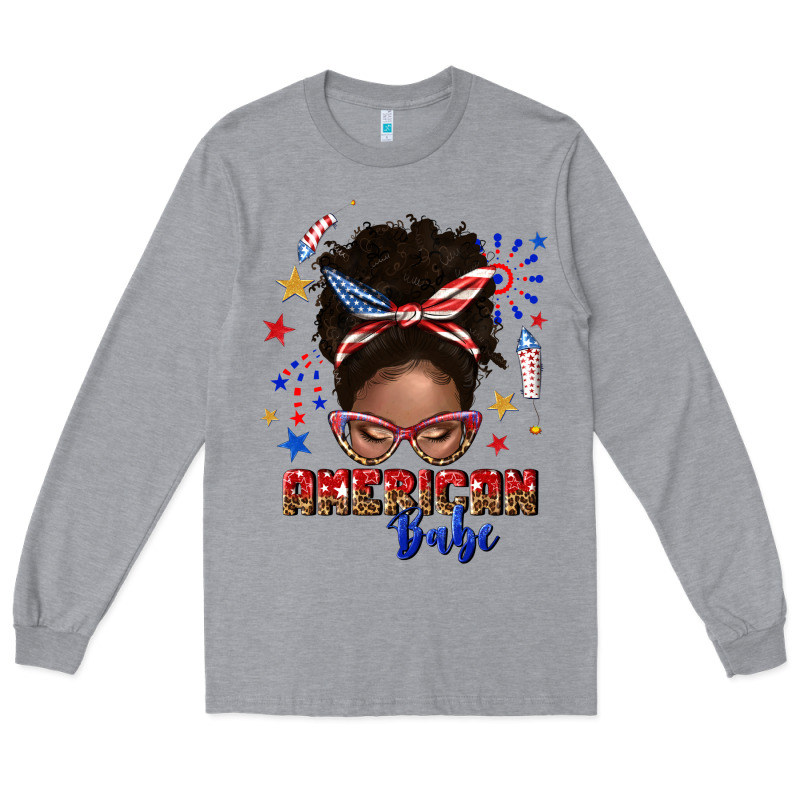 American Babe Afro Messy Bun Long Sleeve Tee by texasbilliewilder | Teevron
