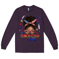 Plum American babe afro messy bun Long Sleeve Tee - texasbilliewilder